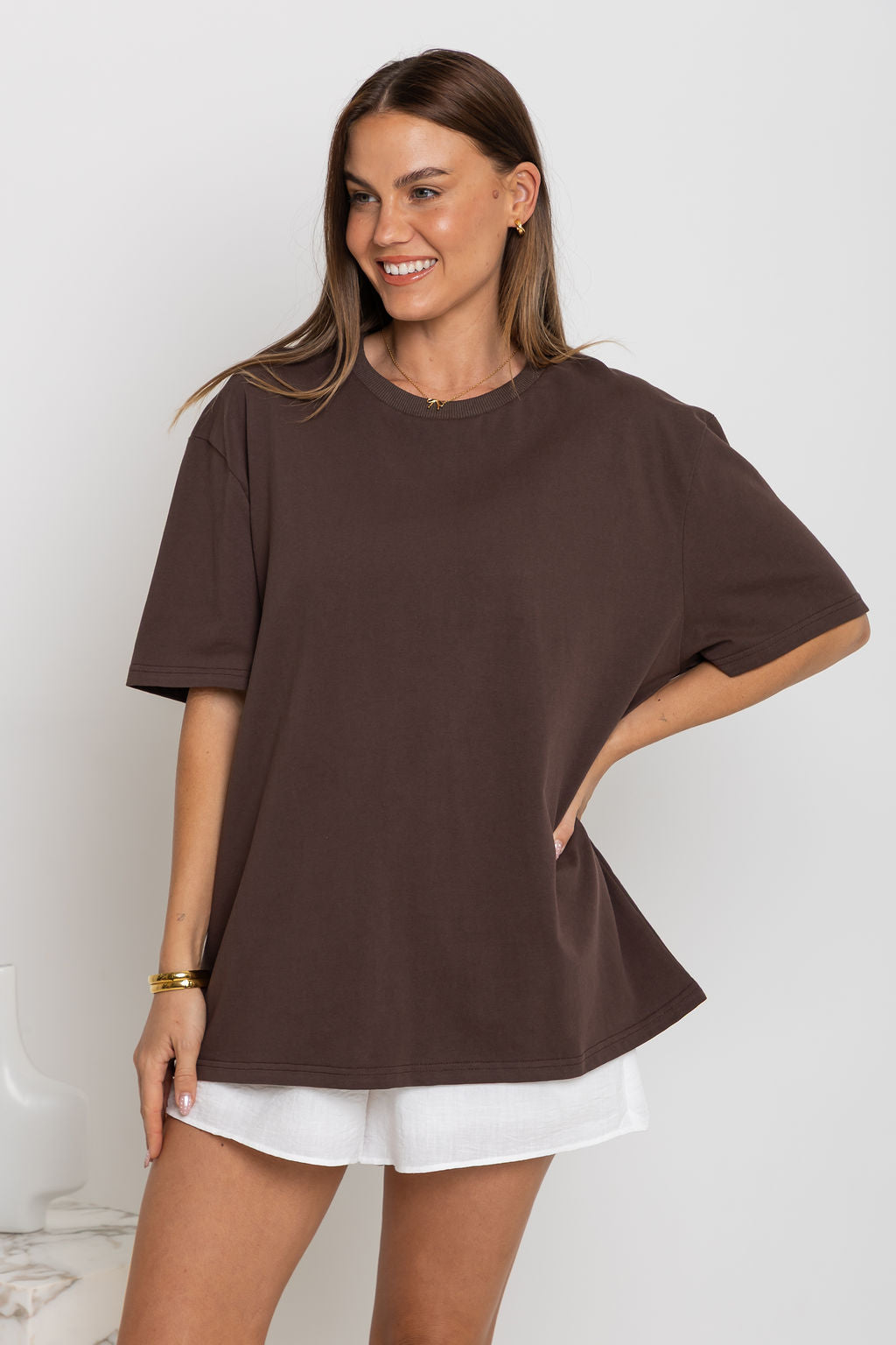 Sonny Relaxed-Fit Tee - Choc Brown